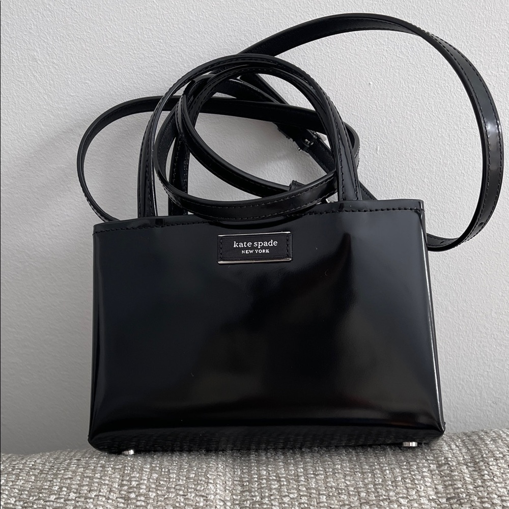 Kate Spade Glossy Black Shoulder Bag